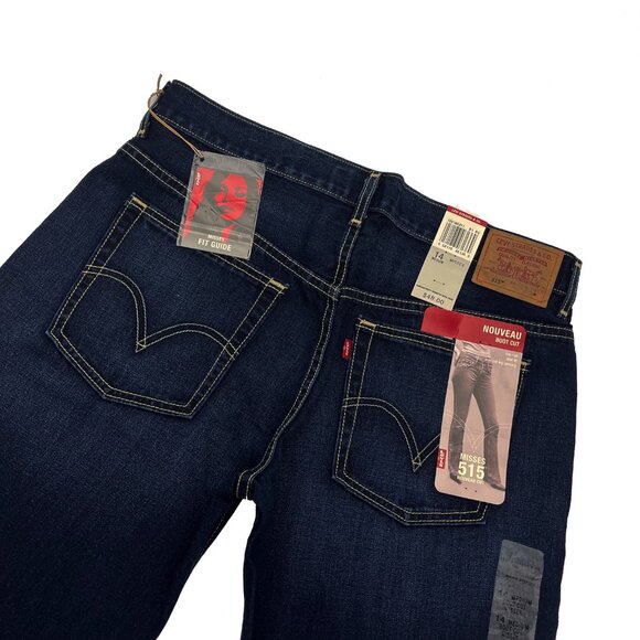 Levis 515 Misses Nouveau Boot Cut Low Rise 35 x 31 Blue Jeans NWT Womens 14 - Picture 4 of 5